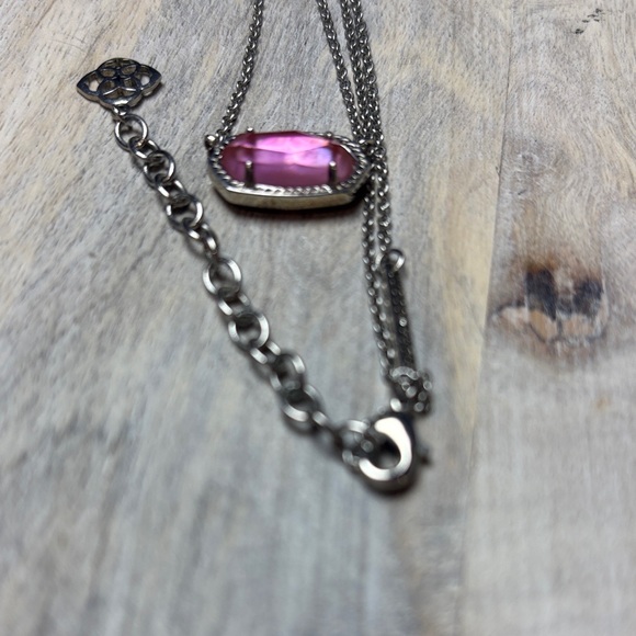 Kendra Scott Silver Necklace with Pink Pendant - Picture 6 of 8